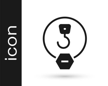 Siyah Endüstriyel kanca simgesi beyaz arka planda izole edildi. Turna kancası ikonu. Vektör