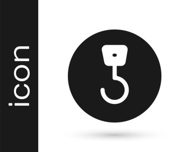 Siyah Endüstriyel kanca simgesi beyaz arka planda izole edildi. Turna kancası ikonu. Vektör