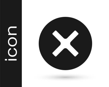 Siyah X işareti, beyaz arkaplanda izole edilmiş daire simgesi. Çapraz işaret simgesini kontrol et. Vektör