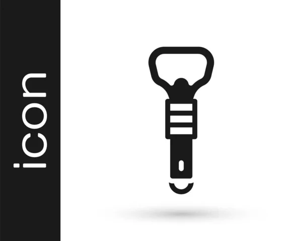 Black Bottle opener icon isolated on white background. Vector — Stock Vector