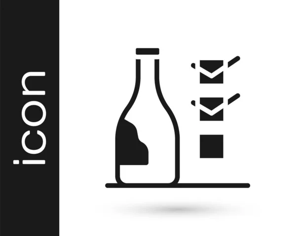 Icono de botella de vino negro aislado sobre fondo blanco. Vector — Vector de stock