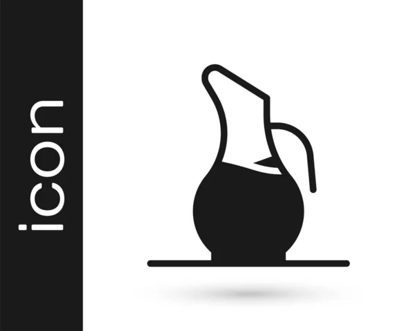 Carafe noire pour icône du vin isolée sur fond blanc. Vecteur — Image vectorielle