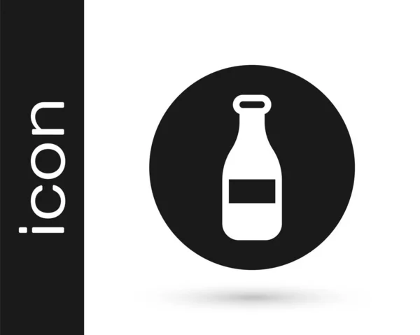 Ícone de garrafa preta isolado no fundo branco. Vetor —  Vetores de Stock