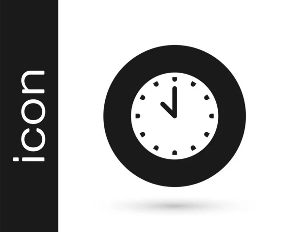 Ikona Černé hodiny izolované na bílém pozadí. Časový symbol. Vektor — Stockový vektor