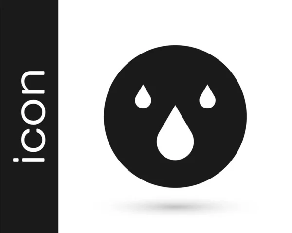 Icono de gota de agua negra aislado sobre fondo blanco. Vector — Vector de stock