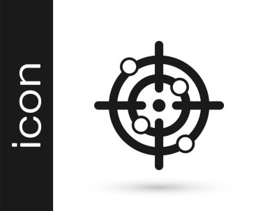 Siyah Hedef spor simgesi beyaz arkaplanda izole edildi. Atış mesafesi ya da atış mesafesi için sayıları olan temiz bir hedef. Vektör