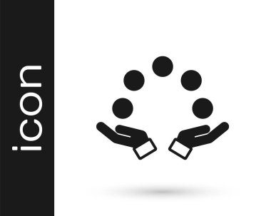 Siyah top ikonu beyaz arkaplanda izole edildi. Vektör