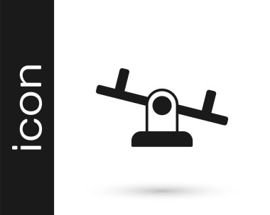 Siyah Tahterevalli simgesi beyaz arkaplanda izole edildi. Tahterevalli eşit yönetim kurulu. Oyun alanı sembolü. Vektör