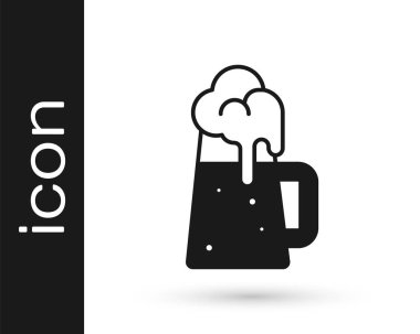 Beyaz arka planda siyah tahta bardak ikonu var. Vektör