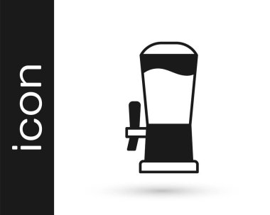 Siyah Bira tıklatma simgesi beyaz arkaplanda izole edildi. Vektör