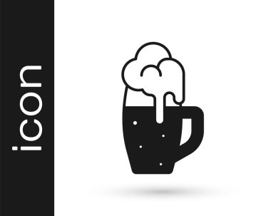 Beyaz arka planda izole edilmiş siyah bira ikonu. Vektör