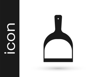 Siyah Dustpan simgesi beyaz arkaplanda izole edildi. Temizlik işleri. Vektör