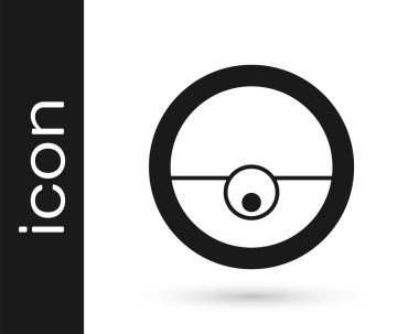 Siyah Robot elektrikli süpürge ikonu beyaz arka planda izole edildi. Otomatik süpürme için ev aletleri, ev temizliği için dijital cihazlar. Vektör