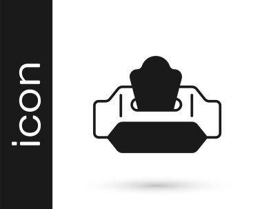 Beyaz arkaplanda siyah ıslak mendil simgesi izole edildi. Vektör