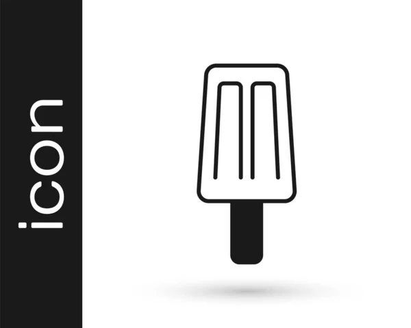 Icono de helado negro aislado sobre fondo blanco. Dulce símbolo. Vector — Vector de stock