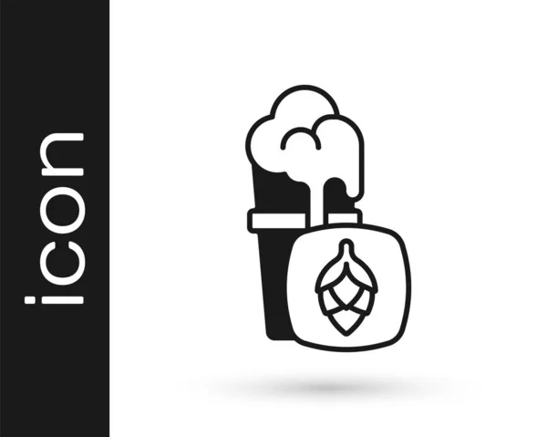 Schwarzes Glas Bier-Symbol isoliert auf weißem Hintergrund. Vektor — Stockvektor