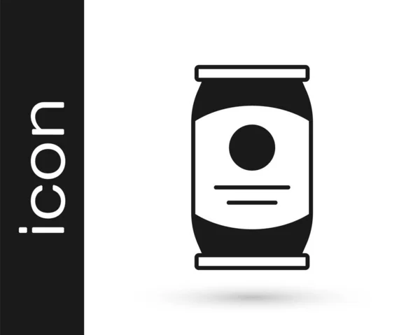 Μαύρο εικονίδιο κονσέρβας μπύρας απομονωμένο σε λευκό φόντο. Διάνυσμα — Διανυσματικό Αρχείο