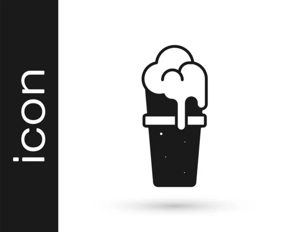 Schwarzes Glas Bier-Symbol isoliert auf weißem Hintergrund. Vektor — Stockvektor