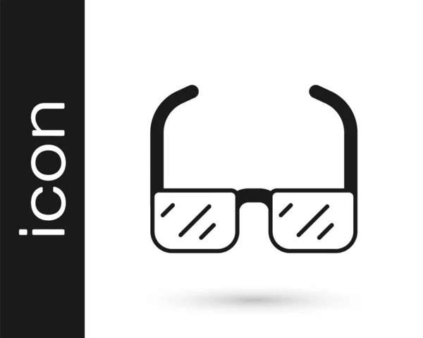 Óculos de óculos de segurança preto ícone isolado no fundo branco. Vetor —  Vetores de Stock