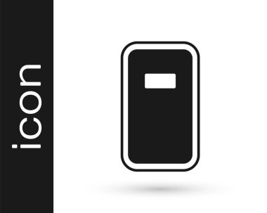 Siyah Polis saldırı kalkanı ikonu beyaz arka planda izole edildi. Vektör