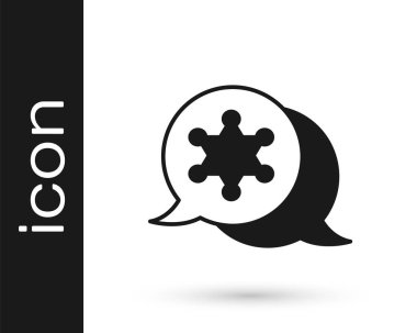 Siyah Hexagram Şerif ikonu beyaz arka planda izole edildi. Polis rozeti ikonu. Vektör