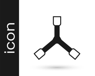 Siyah Kaykay Y - aracı simgesi beyaz arkaplanda izole edildi. Vektör