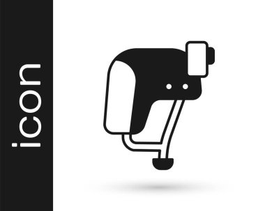 Beyaz arkaplanda siyah kaykay başlığı simgesi izole edildi. Olağanüstü bir spor. Spor malzemeleri. Vektör