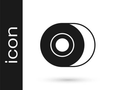 Beyaz arkaplanda siyah kaykay tekerleği simgesi izole edildi. Kaykay tekerleği. Vektör