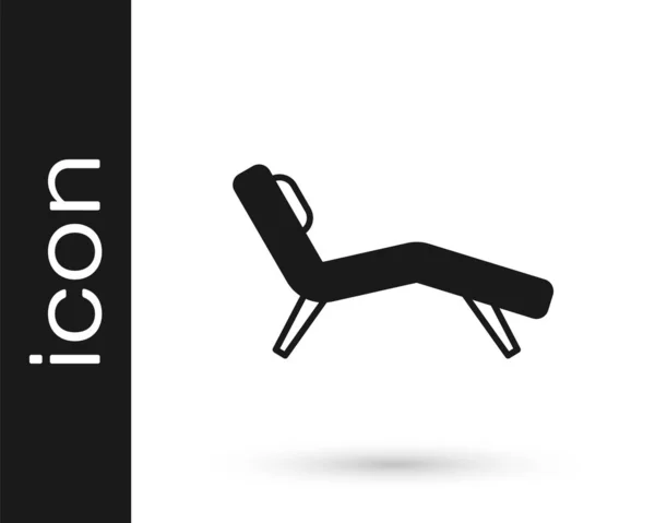 黒の肘掛け椅子のアイコンは、白い背景に隔離された。ベクトル — ストックベクタ