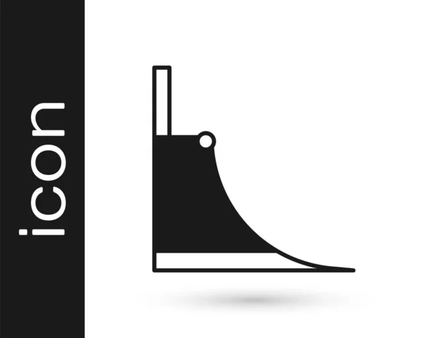 Schwarze Skatepark-Ikone isoliert auf weißem Hintergrund. Set aus Rampe, Rolle, Treppe für einen Skatepark. Extremsport. Vektor — Stockvektor