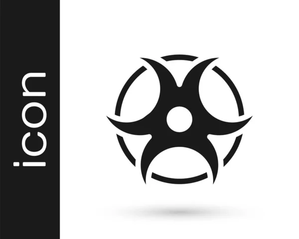 Black Biohazard symbool pictogram geïsoleerd op witte achtergrond. Vector — Stockvector