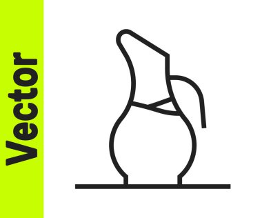 Beyaz arka planda izole edilmiş şarap ikonu için siyah çizgi reddi. Vektör