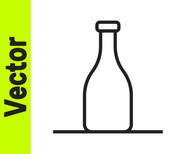 Beyaz arka planda izole edilmiş siyah çizgi şarap ikonu. Vektör