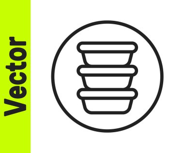 Siyah çizgi bovling ikonu beyaz arkaplanda izole edildi. Vektör