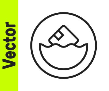 Siyah çizgi karton kutu simgesi beyaz arkaplanda izole edildi. Kutu, paket, paket işareti. Teslimat ve ambalaj. Vektör