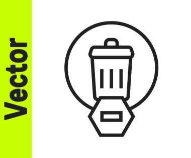 Siyah çizgi Çöp kutusu simgesi beyaz arkaplanda izole edildi. Çöp kutusu tabelası. Sepet simgesini geri dönüştür. Ofis çöpü ikonu. Vektör