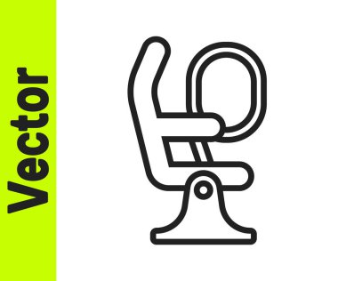 Siyah çizgi uçak koltuğu simgesi beyaz arka planda izole edildi. Vektör