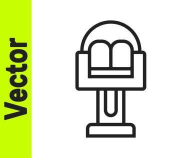 Siyah çizgi atlıkarınca simgesi beyaz arkaplanda izole edildi. Eğlence parkı. Çocuklar için eğlence parkı, eğlence parkı. Vektör