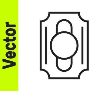 Siyah çizgi sirk bileti ikonu beyaz arka planda izole edildi. Eğlence parkı. Vektör