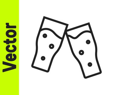 Beyaz arka planda izole edilmiş siyah çizgi bira ikonu. Vektör