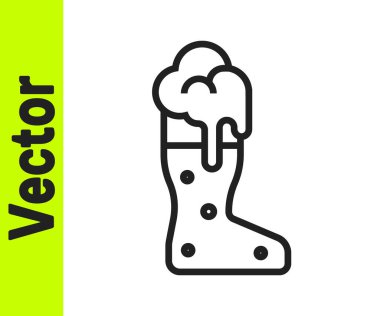 Beyaz arka planda izole edilmiş siyah çizgili Boot bira ikonu. Vektör