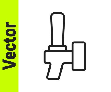 Beyaz arkaplanda siyah çizgi bira ikonu izole edildi. Vektör