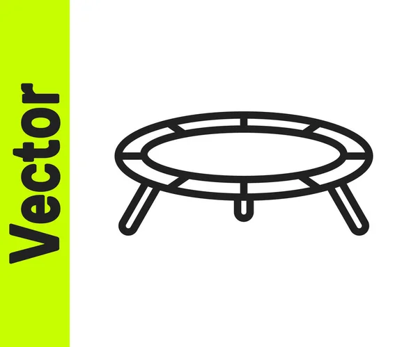 Ligne noire icône de trampoline sautant isolé sur fond blanc. Vecteur — Image vectorielle