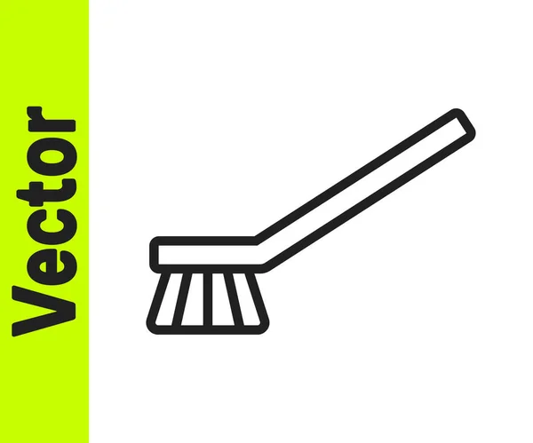Schwarzer Pinsel zum Reinigen des Icons isoliert auf weißem Hintergrund. Reinigungsdienstkonzept. Vektor — Stockvektor