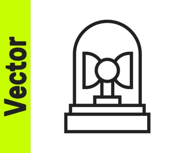 Siyah çizgi Flasher siren simgesi beyaz arkaplanda izole edildi. Acil durum sireni. Vektör