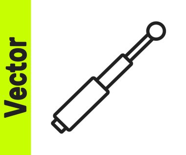 Siyah çizgi Teleskopik baton simgesi beyaz arkaplanda izole edildi. Vektör