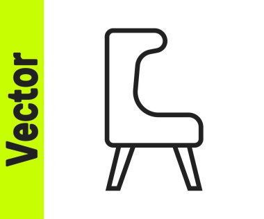 Siyah renkli Armchair simgesi beyaz arkaplanda izole edildi. Vektör