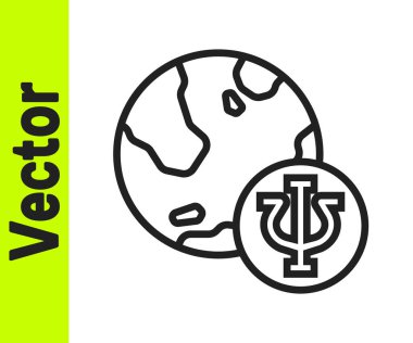 Siyah çizgi psikoloji ikonu beyaz arkaplanda izole edilmiş. Psi sembolü. Akıl sağlığı konsepti, psikanaliz analizi ve psikoterapi. Vektör