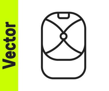 Siyah çizgi beyzbol şapkası simgesi beyaz arkaplanda izole edildi. Spor malzemeleri. Spor üniforması. Vektör