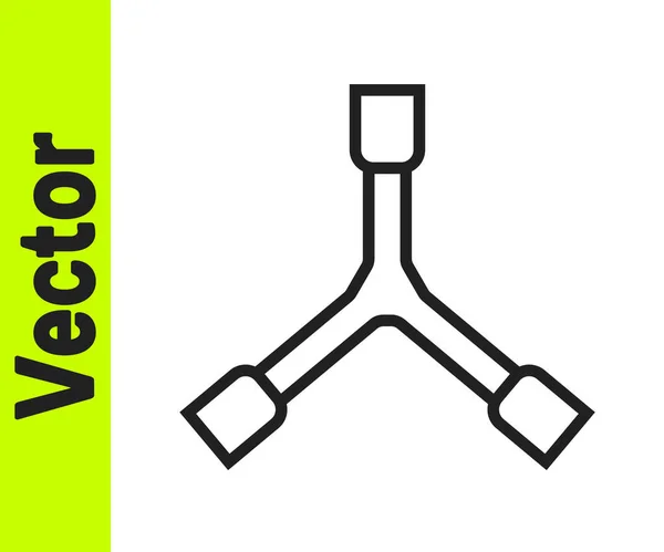 Black Line Skateboard Y-Tool Symbol isoliert auf weißem Hintergrund. Vektor — Stockvektor